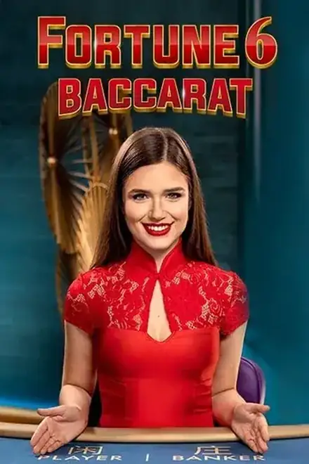 Mesa de bacará en directo Fortune 6 con apuesta lateral al seis