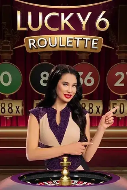 Mesa en directo de Lucky 6 Roulette con sus números de la suerte resaltados