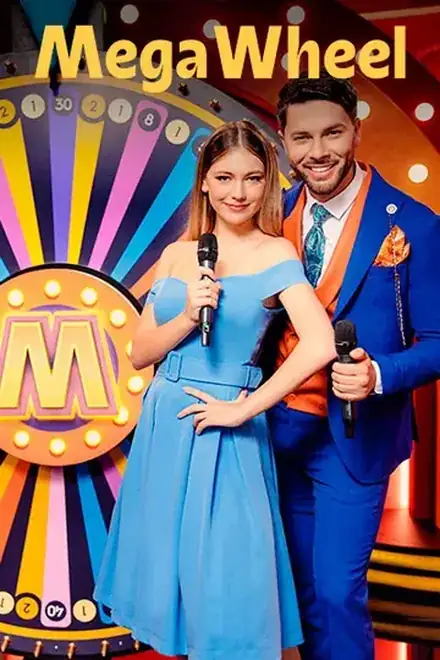 Rueda de la fortuna Mega Wheel presentada por un croupier en directo